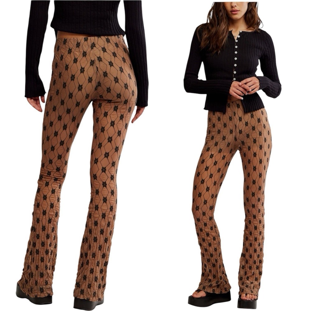 Free People Lace Pull On Flare Pants Size XS Bohemian‎ Festival Evening Summer